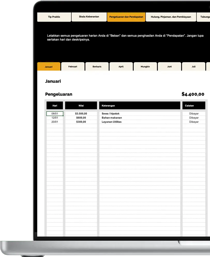 Valora spreadsheet